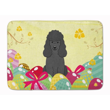 Carolines Treasures Easter Eggs Poodle Black Machine Washable Memory Foam Mat BB6071RUG